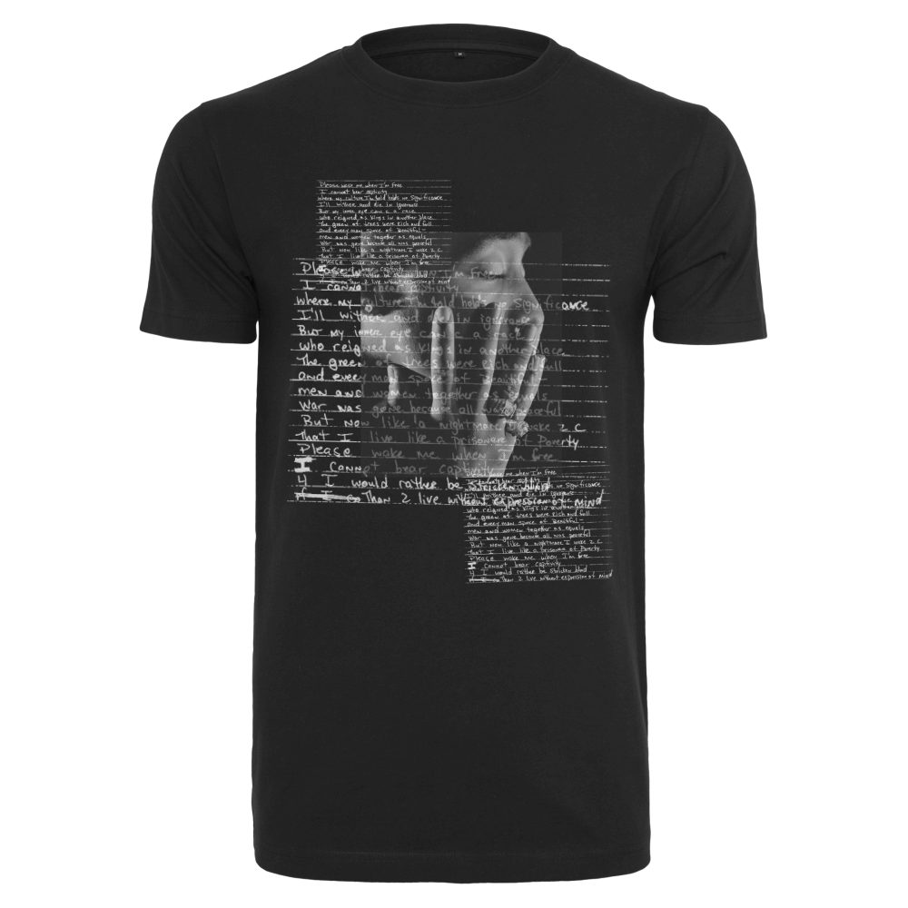 Mister Tee Tupac - Tupac Lyrics Heren Tshirt - Zwart